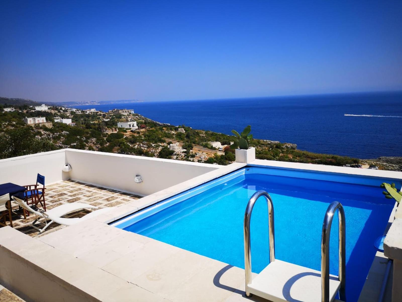 Blu Suite Cottage Sul Mare E Swimming Pool Tricase Eksteriør billede